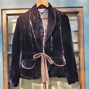 Chocolate Brown Silk Velvet Jacket